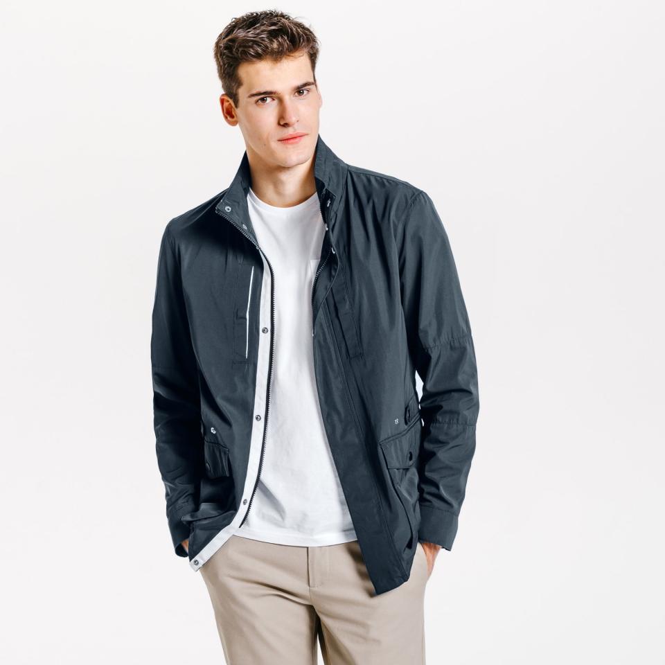 Parka poches plaquées Bleu Homme