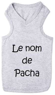 T-shirt pour chien personnalisable gris