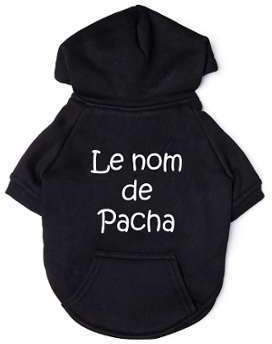 Sweat pour chien personnalisable noir