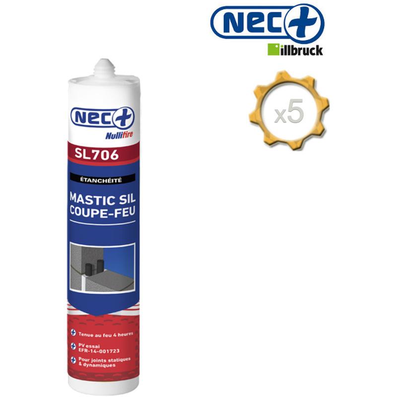 Mastic coupe feu SL706 NEC+ blanc 310ml x5 - NEC +