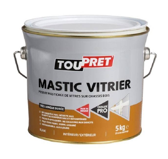 Mastic vitrier blanc 5kg - TOUPRET
