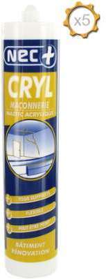 Mastic Acrylique Maçonnerie AC702 NEC blanc 310ml X Mastic Acrylique Maçonnerie