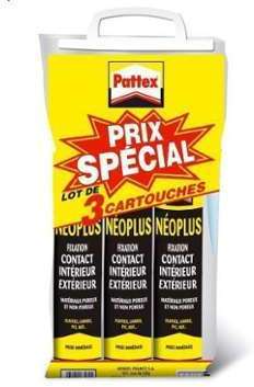 Mastic de fixation Neoplus 345g Lot de 3 - PATTEX Mastic de fixation Neoplus