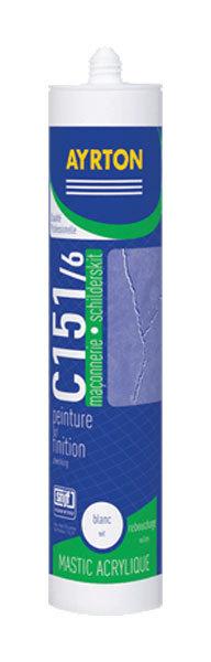 Mastic Acrylique Cartouche 300mL C 151/6 Blanc AYR