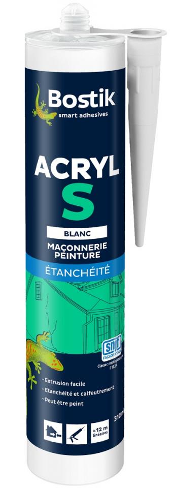 Mastic acrylique blanc ACRYL S cartouche de 310 ml Mastic acrylique blanc ACRYL
