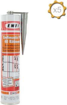 Mastic polyuréthane gris EMFI PU 40 bâtiment 310ml Mastic polyuréthane gris EMFI