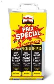 Mastic de fixation Neoplus 345g Lot de 3 - PATTEX