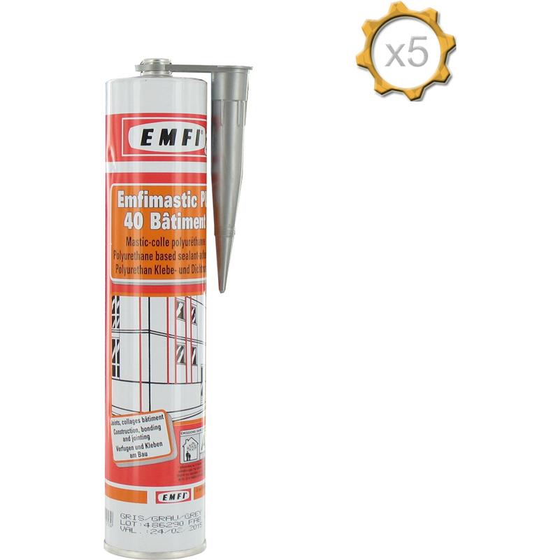 Mastic polyuréthane gris EMFI PU 40 bâtiment 310ml