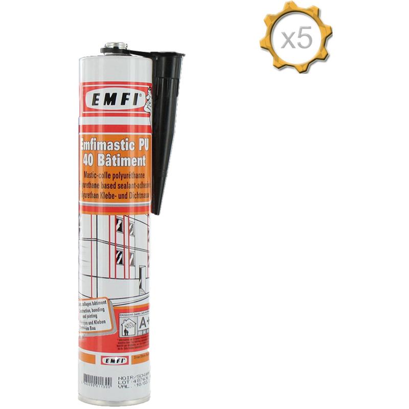 Mastic polyuréthane noir EMFI PU 40 bâtiment 310ml