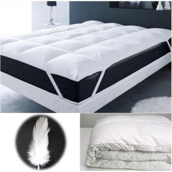 Surmatelas plumes d oie 90 x 190 cm anti-acariens Surmatelas plumes d oie 90