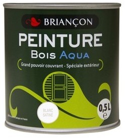 Peinture bois extérieure blanc satiné 500 ml
