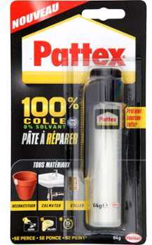 Pâte à réparer 100 colle 0 solvant Pattex - le tube Pâte à réparer 100 colle 0