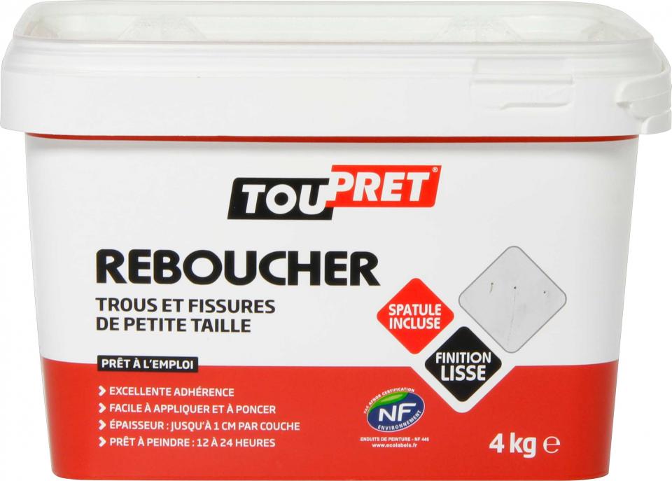 Enduit rebouchage pâte Toupret - Pot 4 kg