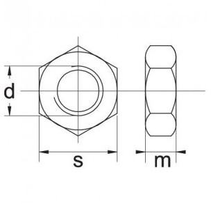 Ecrou hexagonale galvanisé - M12x1.75