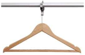 Lot de 10 cintres en bois avec anneau BOLERO