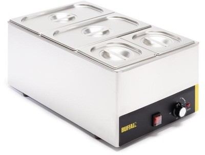 Bain Marie Inox 2x GN1/3 + 2x GN1/6 Bacs GN et bar