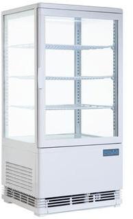 Vitrine réfrigérée panoramique blanche 4 faces 68L