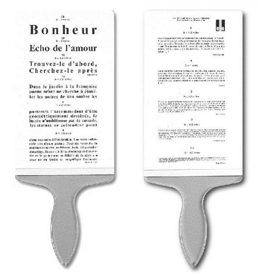 Echelle Optométrique PARINAUD Test Recto/Verso
