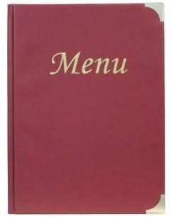 Protège menus A4 PVC bordeaux