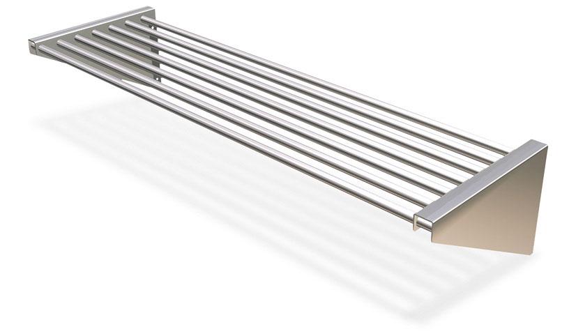 Étagère murale inox en tube