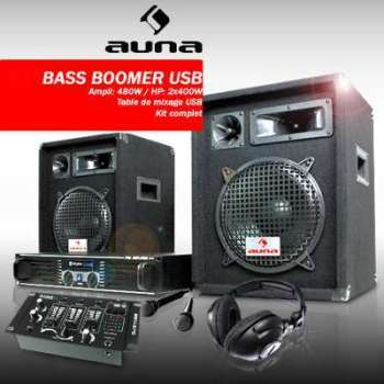 Set sono DJ PA Ampli + pack denceintes + mixer US
