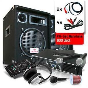 PA Set Mannheim 7 pièces set-DJ 2 enceintes 3 vo