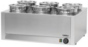 Bain marie à sauce 6 cuves - 1200 W / 230 V - L 75