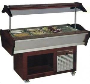 BUFFET MIXTE CENTRAL MOBILE Froid & chaud - 6 bacs