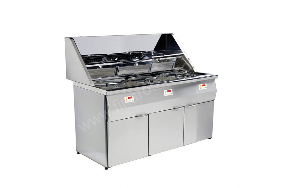 Friteuse professionnelle à gaz 3 cuves rondes Sant