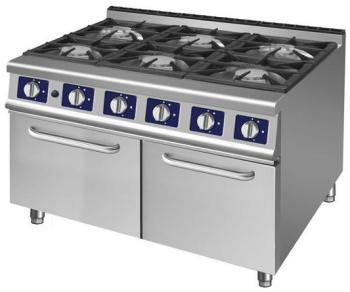 Fourneau 6 feux gaz sur four GN2/1 GASTROMASTRO 70