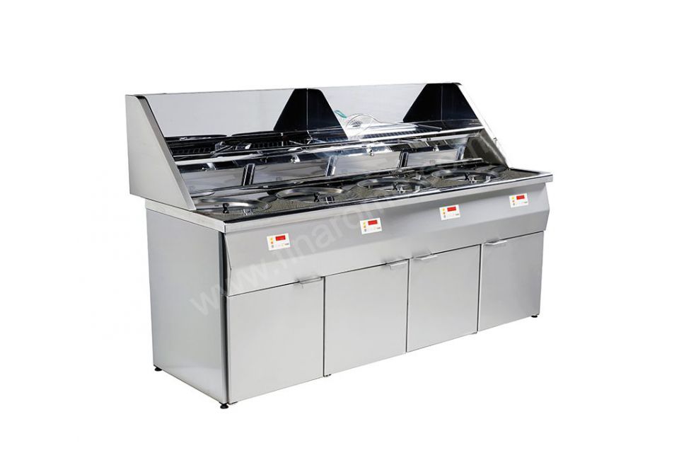 Friteuse professionnelle à gaz 4 cuves rondes Sant