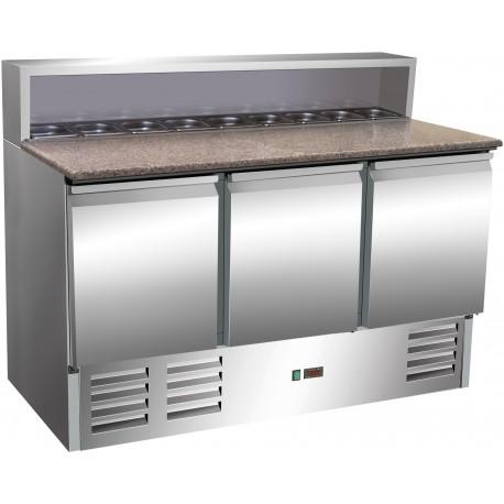 Table à Pizza Réfrigérée 3 Portes 8 x GN1/6 Grani