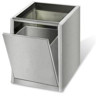 Poubelle inox basculante pour table inox P 600 mm