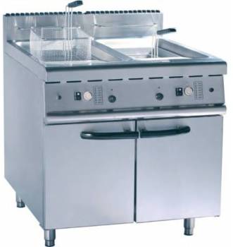 Friteuse double cuve gaz professionnelle - inox -