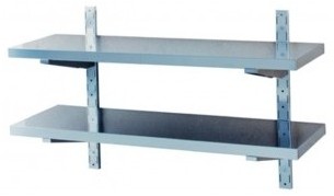 Etagère Murale Inox Double sur Crémaillère - Profo