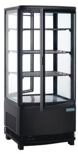 Vitrine réfrigérée avec portes incurvées 86L noir