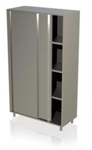 Meuble inox armoire de rangement - Portes coulissa