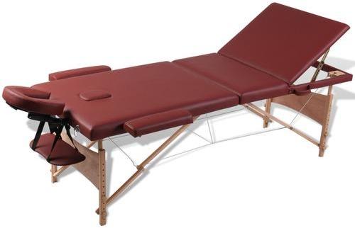 VidaXL Table de Massage Pliante 3 Zones Rouge Cadr