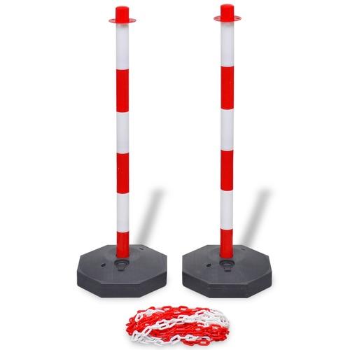 VidaXL Poteaux de balisage à chaîne 10 m