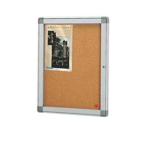 Vitrine dintérieur bruneau fond liège- 9 feuilles