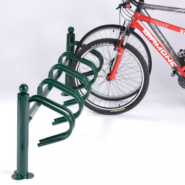 Range vélo au sol pour 5 vélos cote à cote