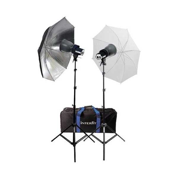 Interfit kit studio photo SXT3200 avec 2 Lampes 50