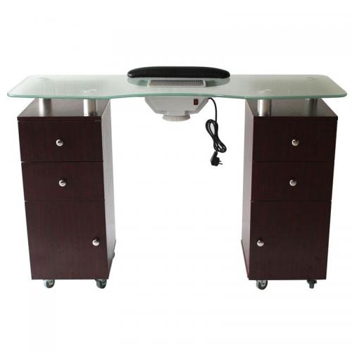 Table manucure double colonne avec aspirateur