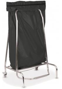 Porte sac poubelle inox 110L - 2 roulettes pivotan
