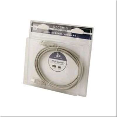 DACOMEX BLISTER CORDON USB 2.0 TYPE AB M/M - 3.00