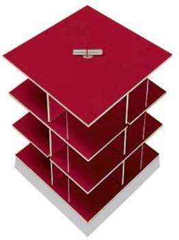 Musikstapler - Etagère pour CD H:56cm - rouge/FU c