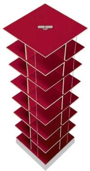 Musikstapler - Etagère pour CD H:118cm - rouge/FU