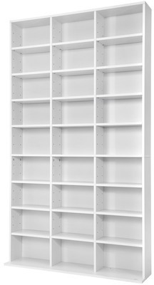 Meuble Range CD DVD, 24 Étagères de rangement ajus
