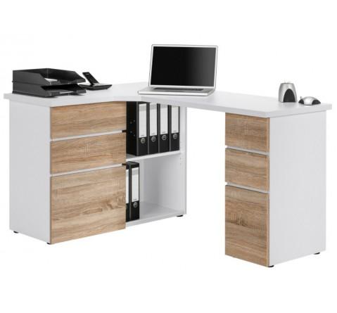 Bureau d angle design en bois chêne Sonoma Albert