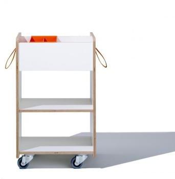 Fixx - Conteneur mobile - blanc/bouleau/orange/LxP